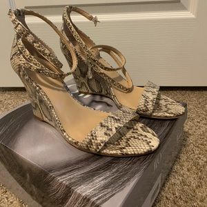 JLO Jennifer Lopez Bannah Snake Skin Wedge Sandals
